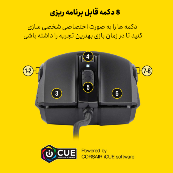 موس گیمینگ کورسیر مدل Corsair M55 RGB PRO