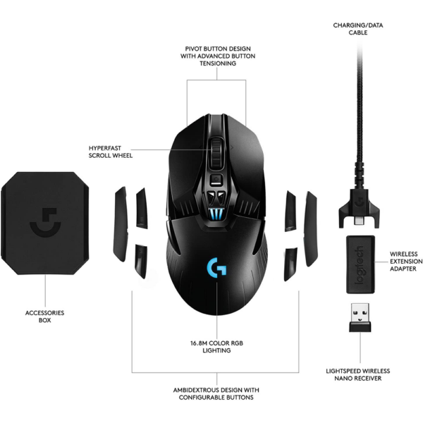 موس گیمینگ بیسیم لاجیتک Logitech g903